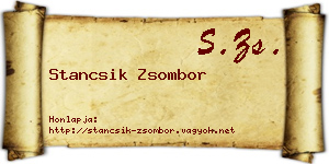 Stancsik Zsombor névjegykártya
